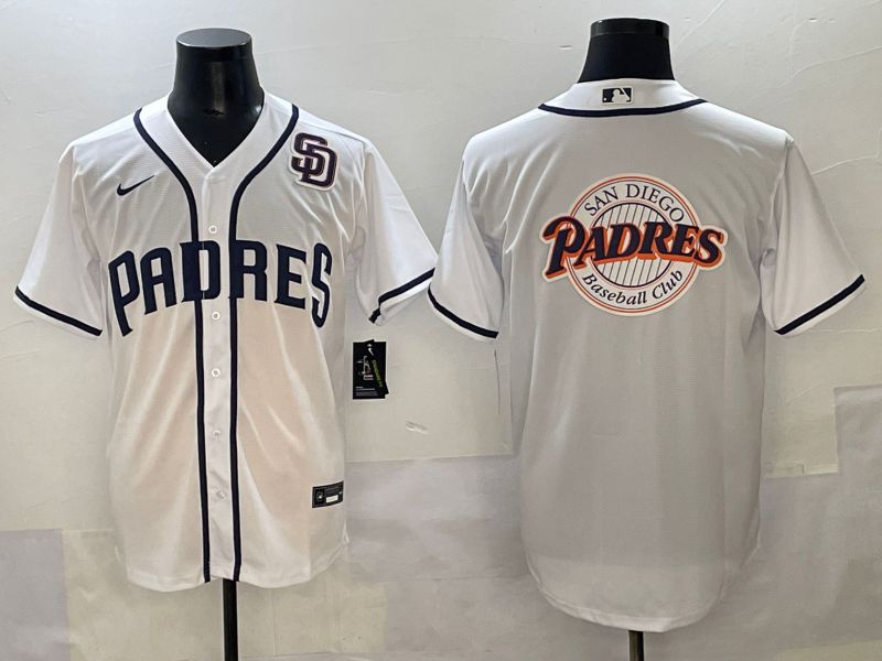 Men 2025 San Diego Padres Blank White Game Nike MLB Jersey style 20->san diego padres->MLB Jersey
